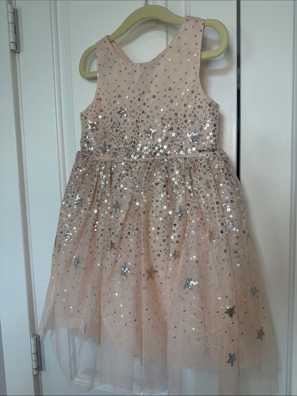 H&M Blush Pink Sequin Star Tulle Party Dress